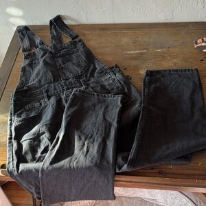 Free People EUC Ziggy Black Denim Overalls M